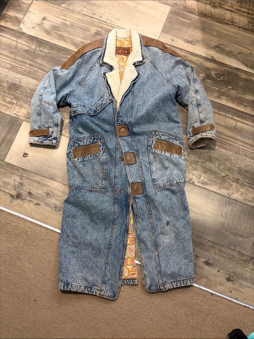 Vintage Authentic Wears Mirage Denim Sherpa Long Jacket